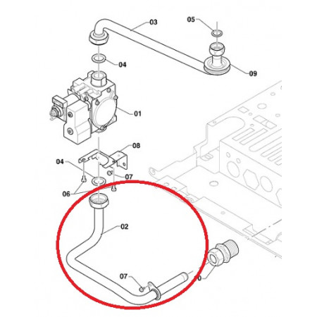 Газовая труба для настенных газовых котлов Vaillant серии /5-5 и /5-3 (0020242591)